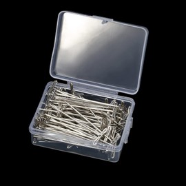 100 Pcs T-Pins, Stainless Steel T-Pins for Blocking Knitting, Modelling and Crafts,Wig Making, 2 inch Wig Straight Pins with a Plastic Box T Pins for Wig Heads