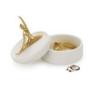 balvi Ballerina Jewellery Box White and Matte Gold Ceramic Jewellery