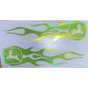 Fluorescent Yellow Chrome Oil Color John Deere Flames Decal Sticker