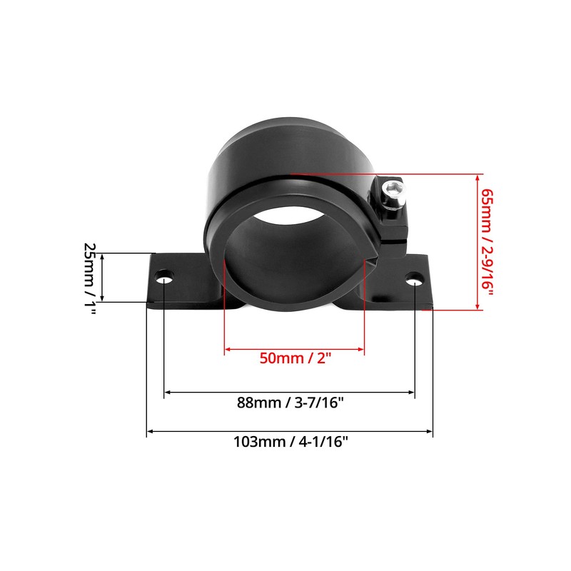 QWORK Fuel Pump Clamp Holder, 2 Pack 50mm Fuel Filter