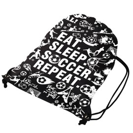 JYTAPP Soccer Gifts Bag Eat Sleep Soccer Repeat Drawstring Bag Fan Gift Football Lover Drawstring Backpack