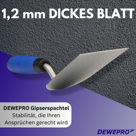 DEWEPRO® Plaster Trowel 60 mm Stainless Steel Blade Plaster Trowel Plaster Trowel with Stable Support and Soft Handle