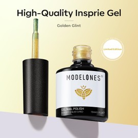 modelones Chameleon Gel Nail Polish, 15 ML Yellow Glitter Gel Polish Spring Soak Off Sparkly Shiny Yellow Gel Polish LED Nail Lamp Gel Nail Home Gift DIY Salon for Women Girl