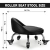 FLOLXNB Low Height Rolling Stool,Low Stool Chair with Back,Low Roller