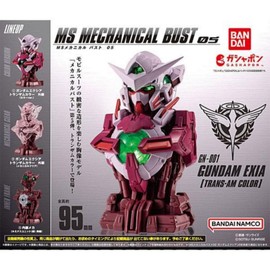 Bandai Mobile Suit Gundam MS Mechanical Bust 05 Gundam Exia Trans Am Color x All 3 Types Set Full Comp Gacha Capsule Toy