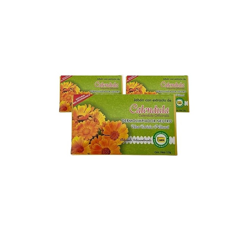 Jabón García Caléndula 3 Pz De 125g Ecológico Biodegradable