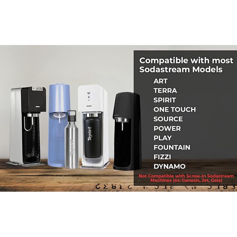 Tepist ThirtyO 30oz Stainless Steel Bottle Compatible with Sodastream Machines