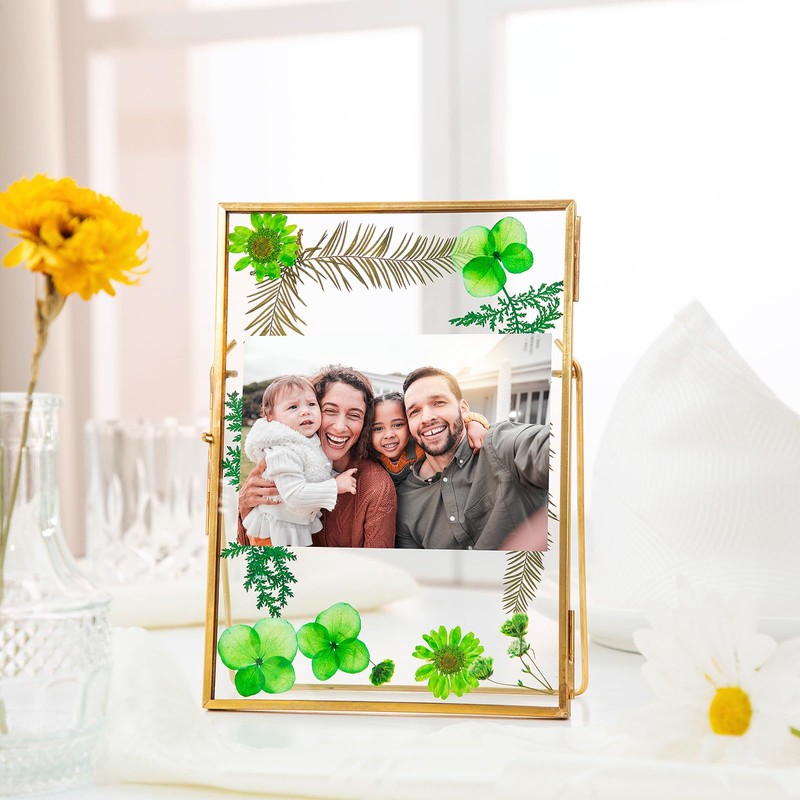 Yalikop 4 Pcs Double Glass Frame for Pressed Flowers Handmade