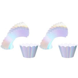 48 Pcs Rainbow Cupcake Liners Cupcake Wrappers Holders Muffin Liners Baking Cups Cupcake Papers Baking Cups for Wedding Birthday Party Decoration