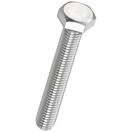 Kozelo 1 Pcs Hex Head Screws Bolts - [M8-1.25x50] 304 Stainless Steel Grade A2-70 Hex Bolt Fully Threaded Hex Tap Metric Hexagon Head Machine Bolts Left Hand External Hex Drive, Silver