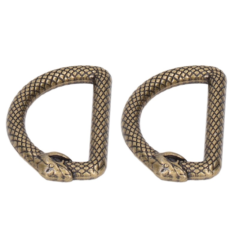 20Pcs Metal D Rings Snake Pattern Wear Resistant Metal Rings