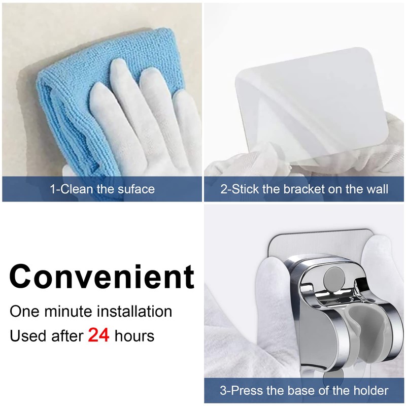 NearMoon Self Adhesive Shower Head Holder-Adjustable Handheld Shower Holder NO