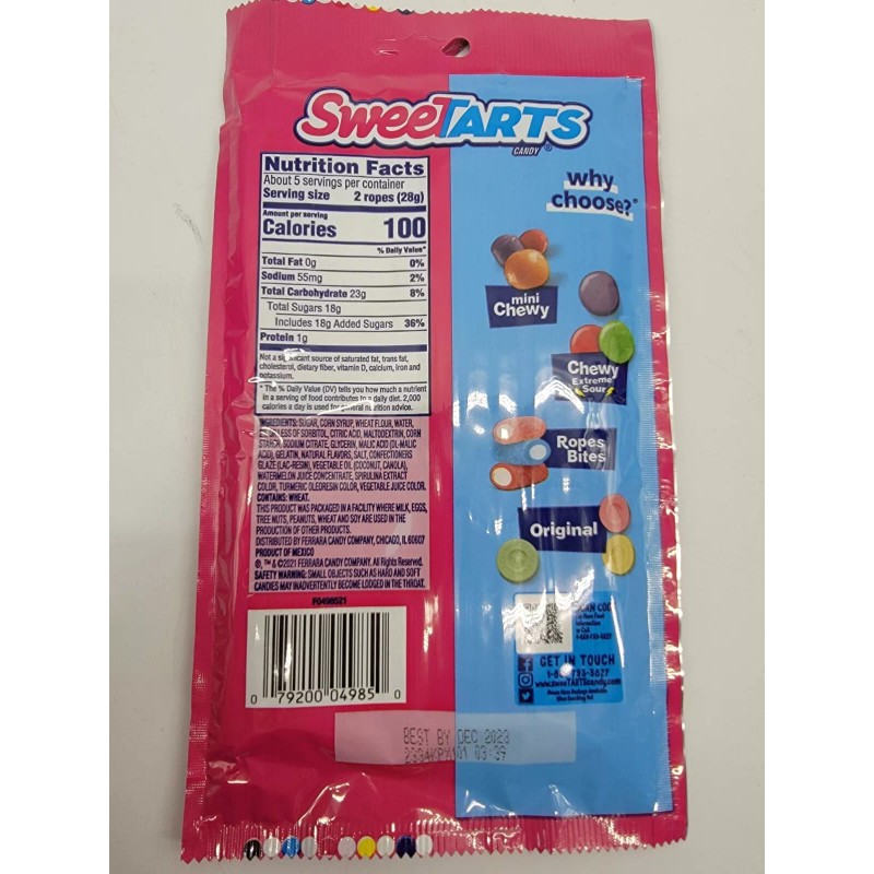 SweeTARTS Ropes Collision Watermelon Berry 2 Flavs In 1***