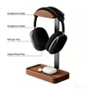 Solid Wood Headphone Stand for Gaming and Office Desks –