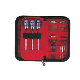 UNICORN Maxi Wallet Darts Case | Versatile Elasticated Storage Capacity | 14 Accessory Pockets | Black & Silver | 3-Sided Zip Fastening