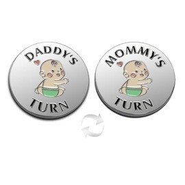 New Dad Mom Gifts Funny Decision Making Coin, New Baby Gift for Parent Mummy Daddy Pregnancy Women First Time to be Moms Dads St.Patrick's Day Easter Birthday Gifts Double Sided