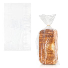 APQ Plastic Bread Bags for Homemade Bread 8 x 4 x 18 Inch. 100 Pack 0.65 Mil Clear Plastic Bags for Packaging Products with Open Top. Waterproof Plastic Bread Bag. Gusseted Homemade Bread Storage Bags