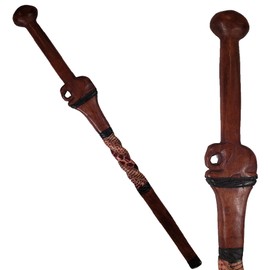 Stoneage Arts African Wood Decorative Walking Stick Hand Made in Kenya (Elephant Sitting Hike)