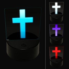 Sniggle Sloth Cross Christian Church Religion 3D Illusion LED Night Light Sign Nightstand Desk Lamp
