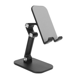 Cell Phone Stand Portable Mini Anti Slip Foldable Adjustable Angle Height Desktop Phone Holder Tablet Holder Black