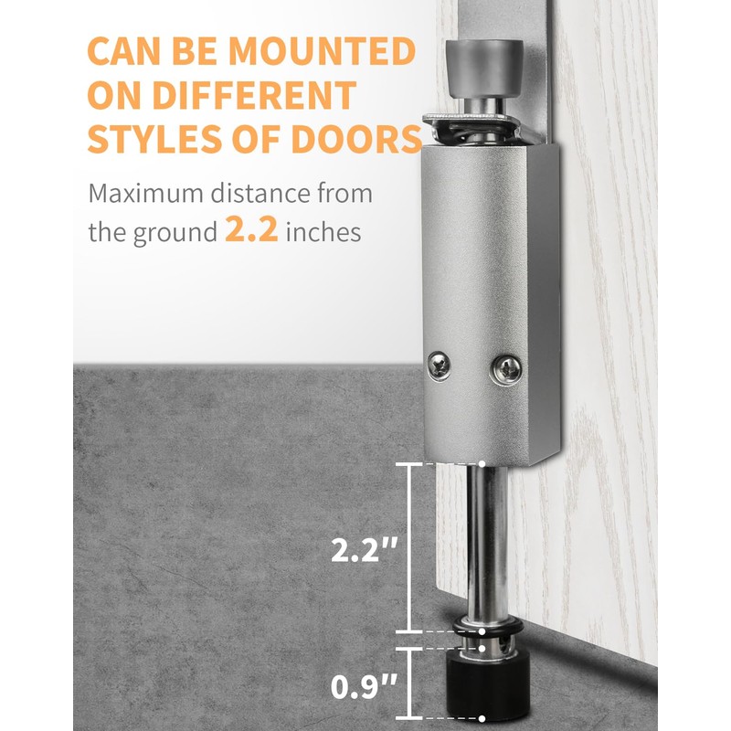 Door Stop - Heavy Duty Spring Loaded Step Down Push