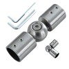 1" Window Corner Curtain Rod Connector 1 pcs Silver, Adjustable