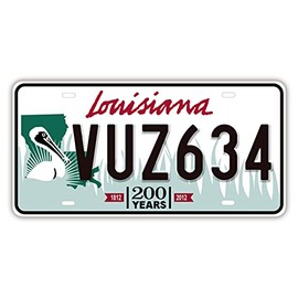 Panguru Replica License Plate of US States, Embossed Novelty Metal Number Tags, Prop Car Registration Plates, 12x6 Inches (Louisiana)