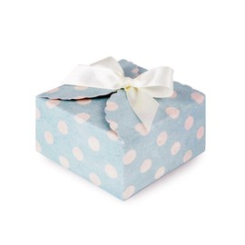 Pack of 50 Wedding Favours Gift Boxes for Weddings, Birthdays, Christenings, Communions, Graduations, Small Gift Box (Blue Spot)