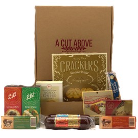 Gift Basket Village - A Cut Above, Fall Cheese and Sausage Gift Basket Loaded With Flavors of the Season (Medium, 7 pound)