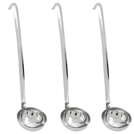 Piutouyar 3 Pcs 4 oz Soup Ladle Set, Stainless Steel Ladle with Long Hooked Handles Kitchen Cooking Serving Ladle Accessories for Cooking Soup Sauce Stews