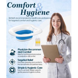 xemieau Electric Sitz Bath, Unisex Sitz Bath for Toilet Seat, Sitz Baths Soak Tub - Yoni Steam Seat - Foldable Basin for Postpartum and Hemorrhoids Care