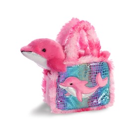 Aurora World Pet Carrier Plush Toy Animal, Fancy Pals Dolphin, 6"