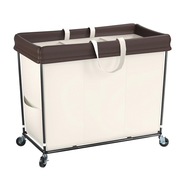 Mefirt Laundry Hamper with Wheels, 320L Large Rolling Laundry Basket
