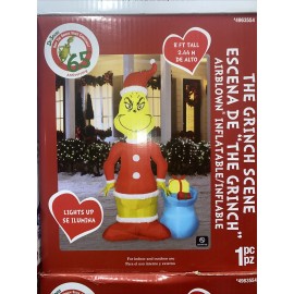 Dr. Seuss' The Grinch New, 8 FT Lighted Dr. Seuss Grinch Christmas Yard Inflatable 65th Anniversary