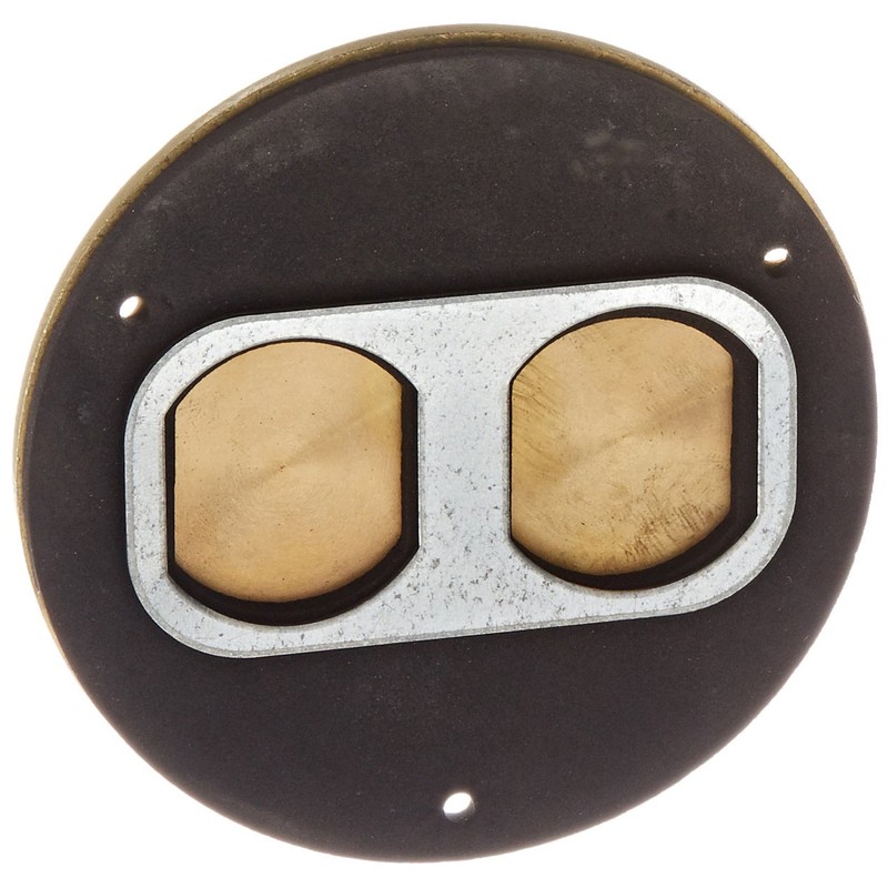 Hubbell Wiring Systems S3725 Brass Round Floor Box Duplex Screw