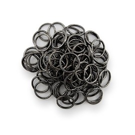 WEBandBUY Jump Rings 10 mm Diameter Black Gun Metal 15 g Approx. 80 Pieces