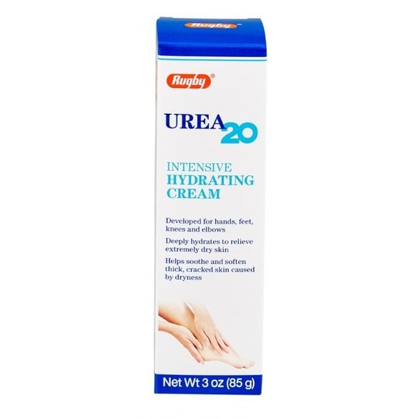 Rugby Urea 20 Intensive Hydrating Cream - 3 oz - Soothing Relief for Extremely Dry Skin