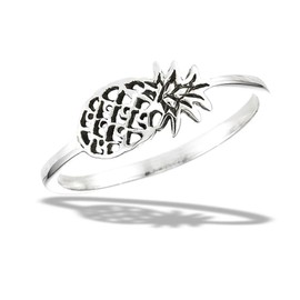 Unique Pineapple Ring New .925 Sterling Silver Tropical Island Band Size 9