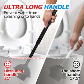 FORASTO 2Pack 4in1 Toilet Plunger and Brush Set - Bathroom Cleaning Tools