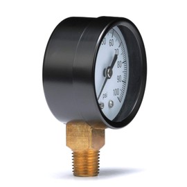 H2O PRO 100 PSI Steel Pressure Gauge with 1/4 Inch Male NPT Connection, Measures Well Water Pressure, Model 024771