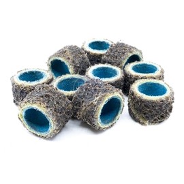 Benchmark Abrasives 1/2" x 1/2" Non Woven Nylon Surface Conditioning Spiral Bands for Deburring, Finishing, Polishing on Metal and Wood (Pack of 10) - Coarse