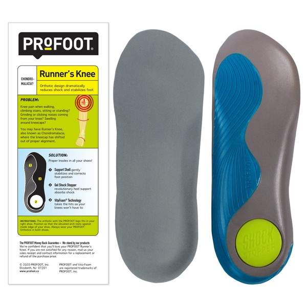 Profoot Runner's Knee Orthotic Insole, Men's 8-13