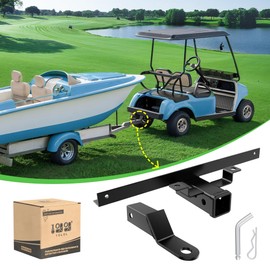 10L0L Golf Cart Trailer Hitch Fit for Club Car DS 1982-up Models Fits on Backseat Footrest Compatible with Cargo Boxes