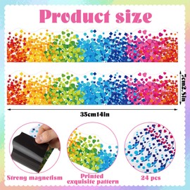Gersoniel 24 Sheet Magnetic Bulletin Board Borders Confetti Scalloped Bulletin Board Borders Decor 13. 8 x 2.8 Inches Back to School Decoration for School Classroom Office Supply