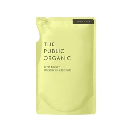 The Public Organic Body Soap Refill, Super Bouncy, 13.5 fl oz (400 ml), Amino Acid, Aroma, Essential Oil, Additive-Free, Made in Japan