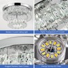 LEONTYNE 11.8 inch Dimmable Modern Crystal Chandelier 2-Layer Round Crystal
