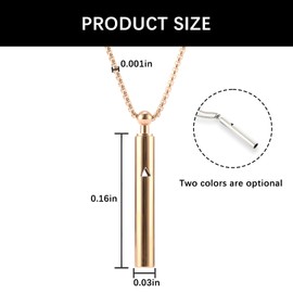 atnayo 2PCS Breathing Necklace, Portable Whistle Anxiety Breathing Necklace (Gold, Black)
