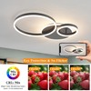O'NEELDY Modern Dimmable LED Flush Mount Ceiling Light Remote Control