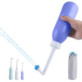 Hibbent - Pulverizador portátil para bidé y bidé de viaje con botella de bidé de mano para uso de limpieza personal, boquilla extendida, cuidado de la higiene personal, inodoro, bidé para ducha/baño, 22 onzas (620 ml)