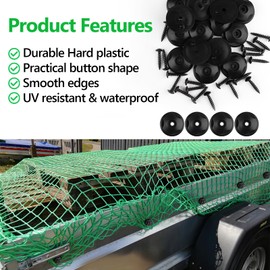 Trailer Cover Hooks, 20 Pcs Cleat Hooks with 20 Screws, Strong Trailer Accessories, Tarpaulin Hooks, Plastic Trailer Cover Tie Down Button Hook Cleats for Securing Trailer Nets, Tarpaulins